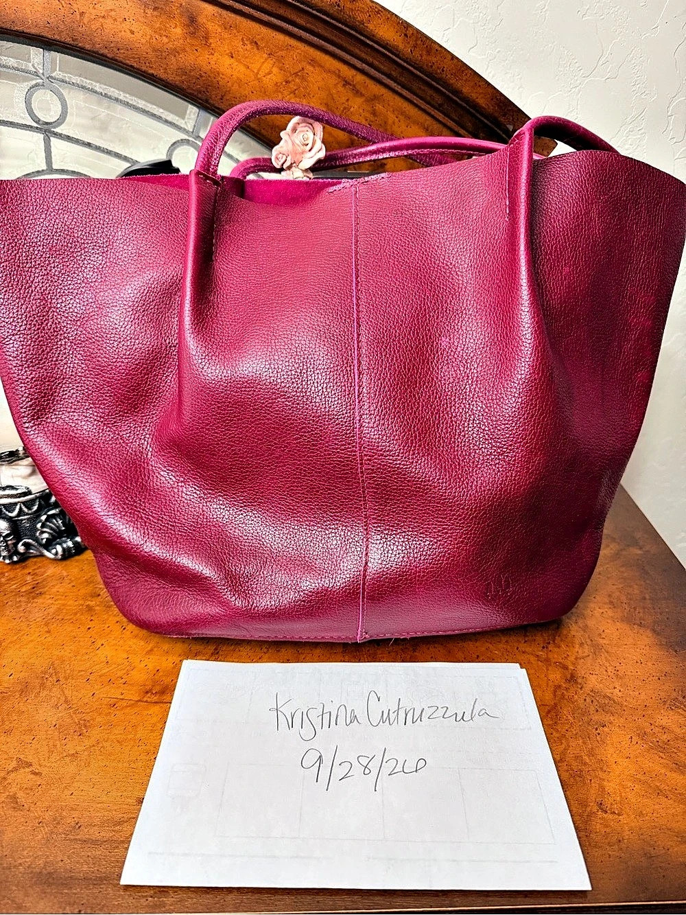 Portland Leather Oversized Devan in Orchid